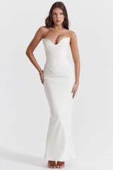 ivory strapless corset dress
