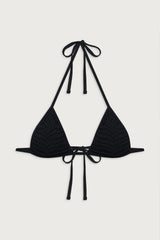 Naia Triangle Halter Bikini Top - Black