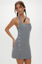 West Cotton Wrap Mini Dress - Morning Gingham