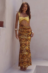 ALZONA CUTOUT MAXI DRESS - MAGNOLIA MANGO