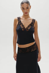 Harper Satin Top - Black