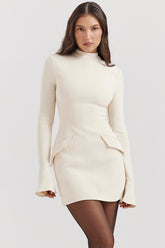 vintage cream mini dress