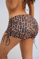 Maui Mix And Match Ruched Side Short Bikini Bottom - Brown/combo