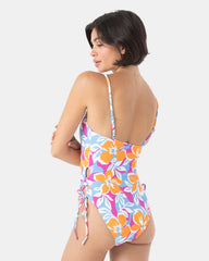 Topanga Canyon Lace Up Side One Piece Swimsuit