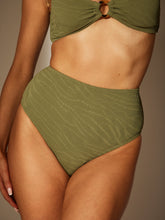 Flamenco High Waisted Bikini Bottoms in Khaki Zebra