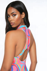 Kairi Evelyn Zip Up 1 Piece Swimsuit - Multi Color