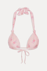 Kealy Triangle Halter Bikini Top - Fresh Rose