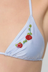 Nick Beaded Shine Bikini Top - Frosting
