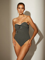 Splash Swimsuit in Monochrome Stripe
