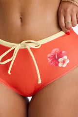 Sunset Floral Boy Short 2 Piece Bikini - Yellow/combo