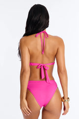 Carmen Hardware Beaded 2 Piece Bikini - Fuchsia