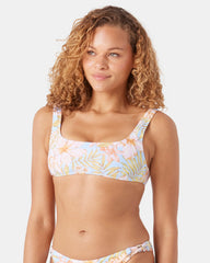 Tropical Square Neck Bralette Bikini Top