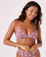 Batik Bloom Athletic Triangle Bikini Top