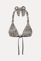 Kealy Halter Bikini Top - Zebra