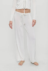 Ela Low Rise Knit Pants - Coconut Cream
