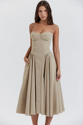 taupe corset sundress