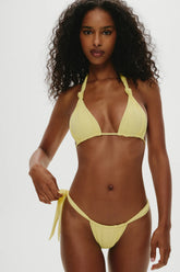 Kealy Triangle Halter Bikini Top - Yellow Iris