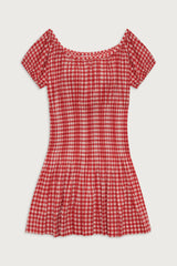Sadie Gingham Mini Dress - Cherry Gingham