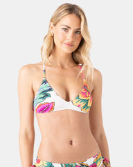 Beach Blossom Athletic Triangle Bikini Top