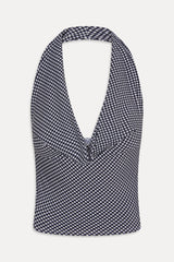 Jay Gingham Halter Top - Midnight Wishes