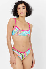 Enzo Shine Cheeky Bikini Bottom - Rainbow Swirl