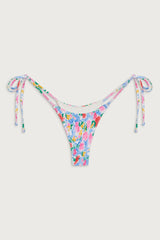 Divine Tie Side Skimpy Bikini Bottom - Painted Petals