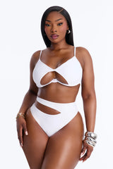 Katy Cutout 2 Piece Swimsuit - White