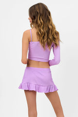 Keira Plissé One Shoulder Bikini Top - Wisteria