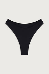 Laura High Waist Cheeky Bikini Bottom - Black