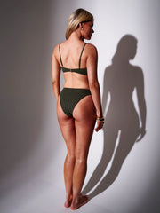 Sunset Crinkle Bikini Bottoms in Khaki