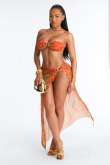 Pure Paradise Bikini And Sarong - Orange/combo