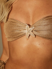 Serene Decal Bikini Top in Gold