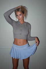Claude Lightweight Knit Mini Skirt - Cornflower
