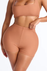 Maui Mix And Match Biker Short Bikini Bottom - Brown