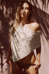 Sophie Crochet Poncho - Soft Sand
