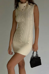 Storm Cable Cloud Knit Mini Dress - French Vanilla