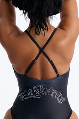Ed Hardy Roses & Panther 1 Piece Swimsuit - Black