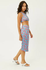 Twelve Terry High Neck Dress - Blue Magic