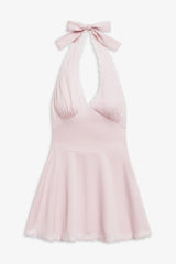Audrey Satin Mini Dress - Pink Porcelain