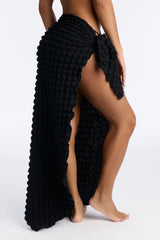 Bri Bubble Maxi Cover Up Tie Sarong - Black