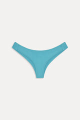 Marina Satin Cheeky Bikini Bottom - Cyan Shine