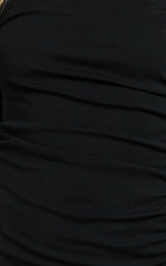 Carla Mini Dress - Rolled High Neck Bodycon Dress in Black
