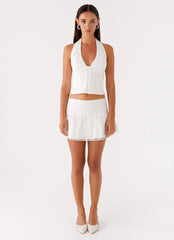 Mavis Halter Top - White