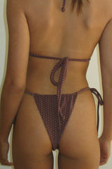 Tia Terry String Bikini Bottom - Chocolate