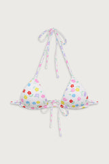 Mikayla Micro Triangle Bikini Top - Dune Daisy