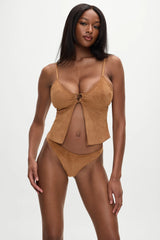 x BELLA HADID Dove Suede Bikini Bottom - Sunkissed Suede