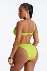 Tide To The Ocean Cut Out Underwire 1 Piece Swimsuit - Lime