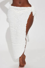 Bri Bubble Maxi Cover Up Tie Sarong - White