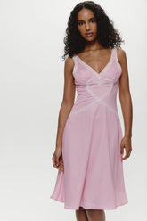 Memory Lane Satin Midi Dress - Love Drop