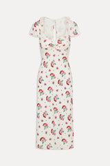 Delicate Lace Midi Dress - Cherry Flower